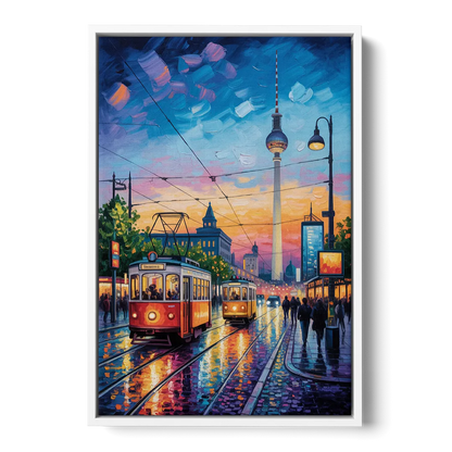 Alexanderplatz Vibes Front - White Canvas Wall Art