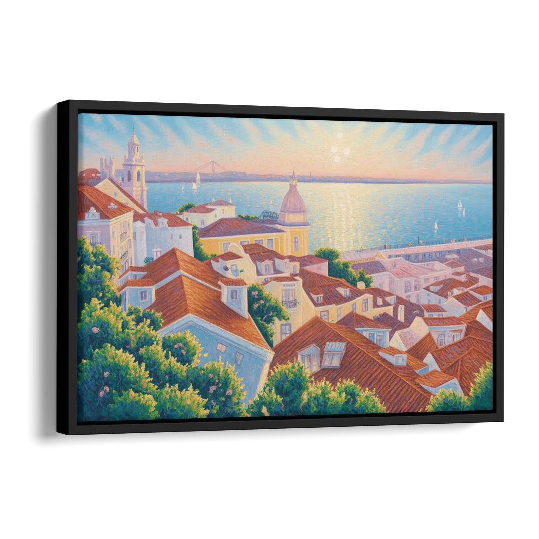 Alfama Charm Side - Black Canvas Wall Art