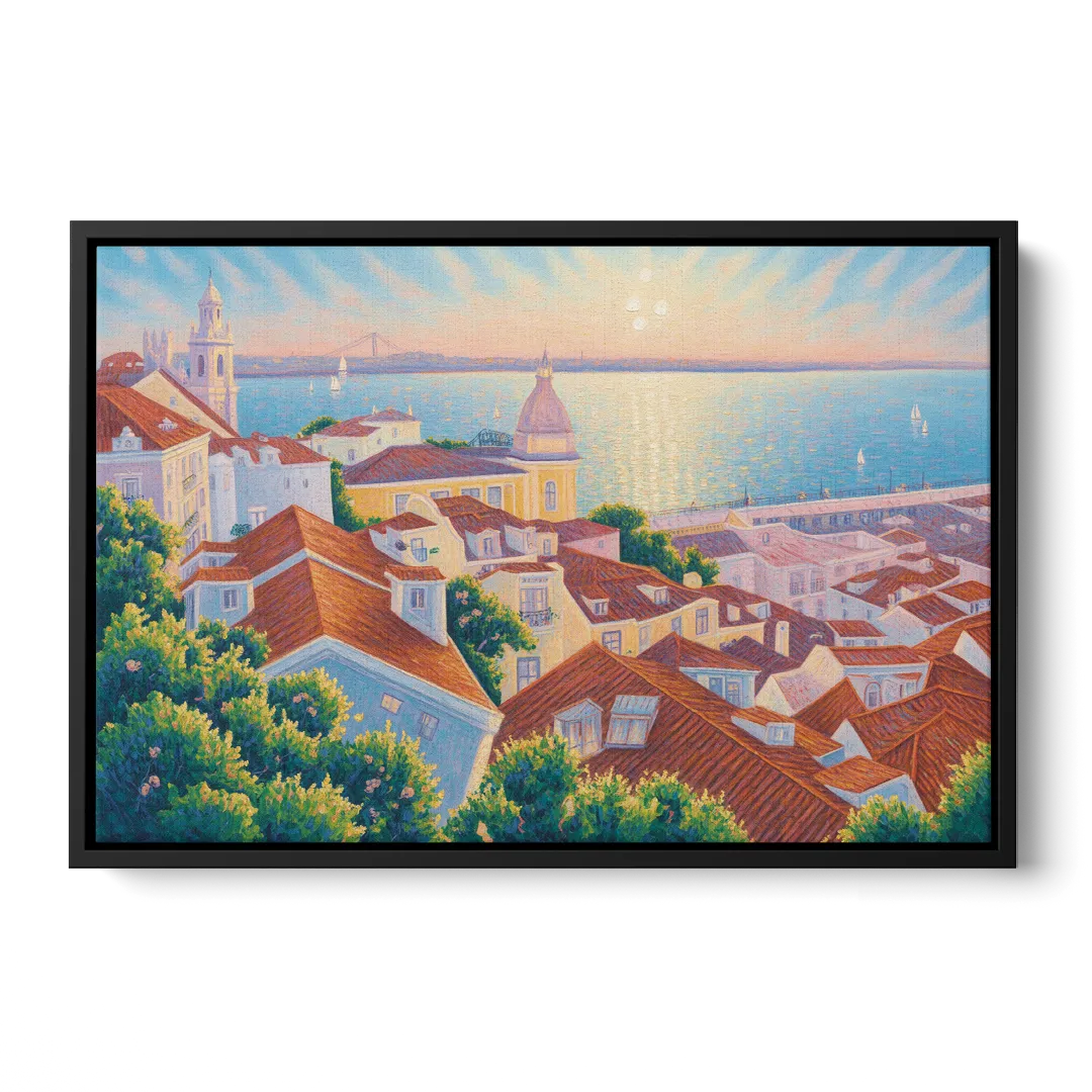 Alfama Charm Front - Black Canvas Wall Art