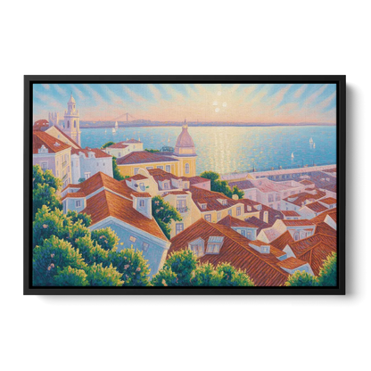 Alfama Charm Front - Black Canvas Wall Art