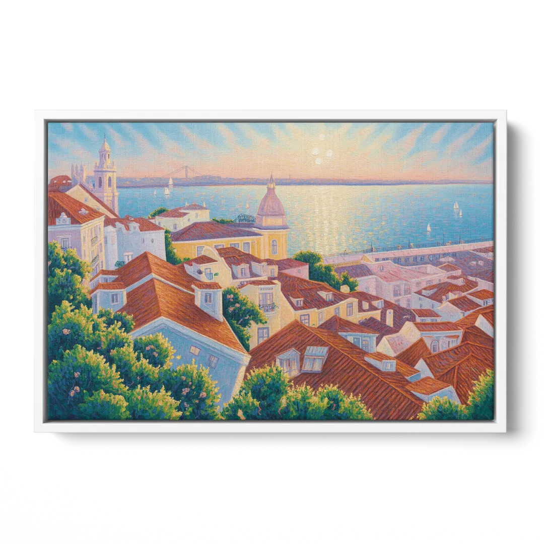 Alfama Charm Front - White Canvas Wall Art