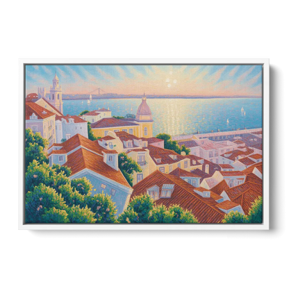 Alfama Charm Front - White Canvas Wall Art