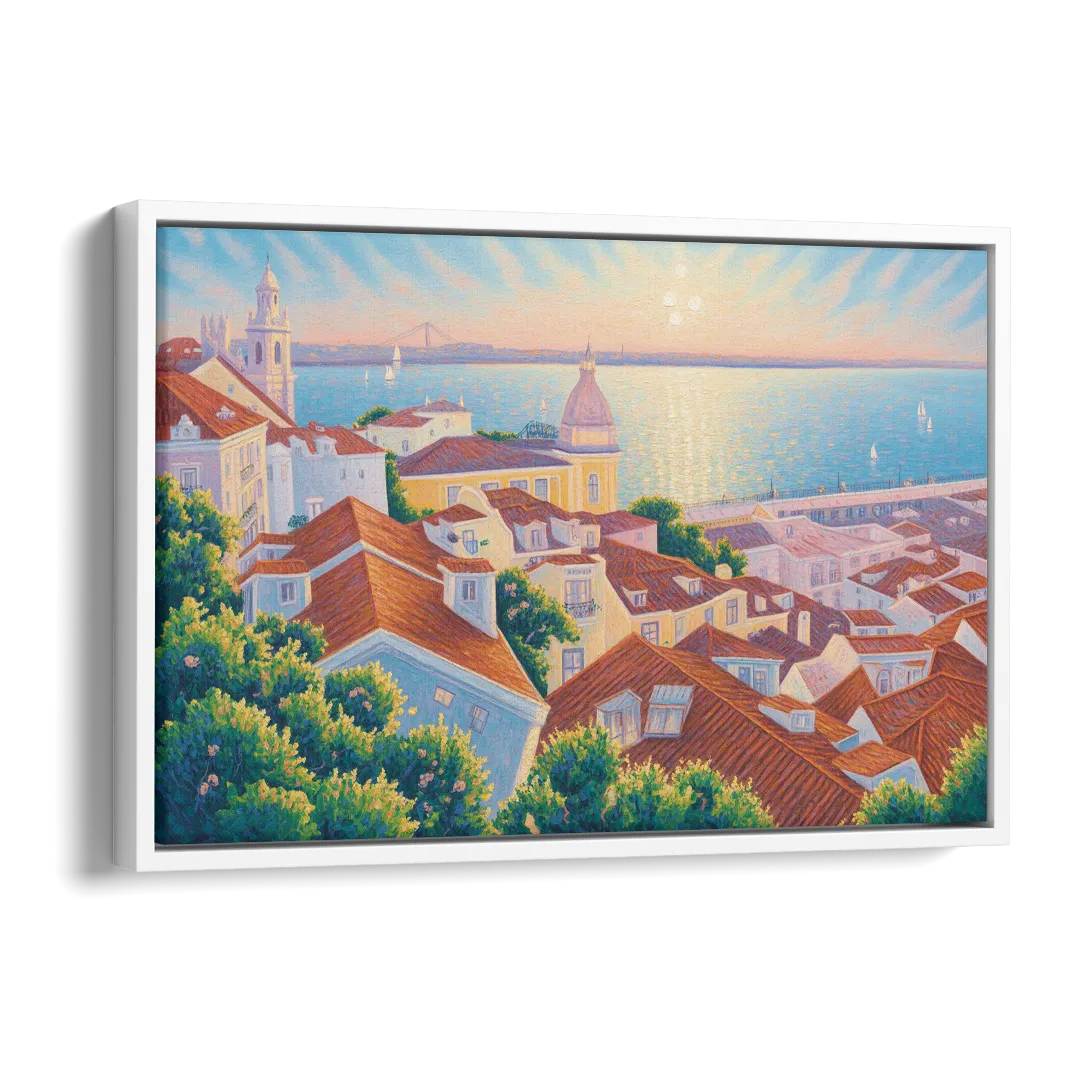 Alfama Charm Side - White Canvas Wall Art