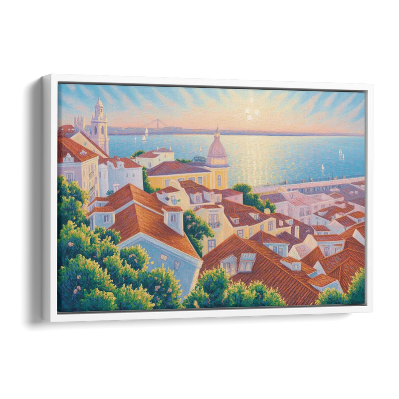 Alfama Charm Side - White Canvas Wall Art