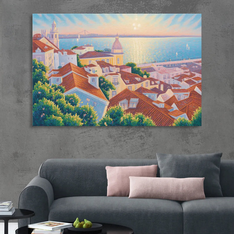 Alfama Charm Sitting Room - Canvas Wall Art