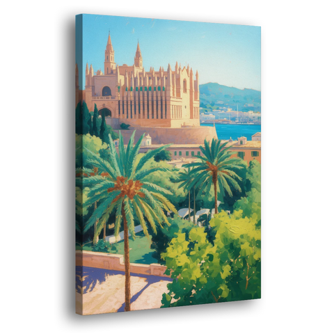 Almudaina Palace View - Canvas Wall Art - Side