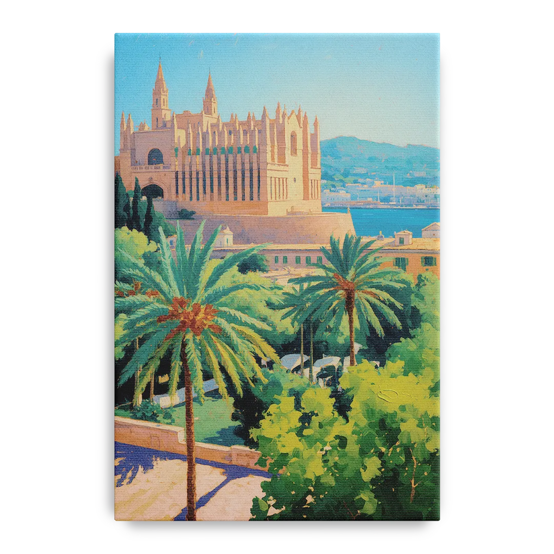 Almudaina Palace View Front - Canvas Wall Art