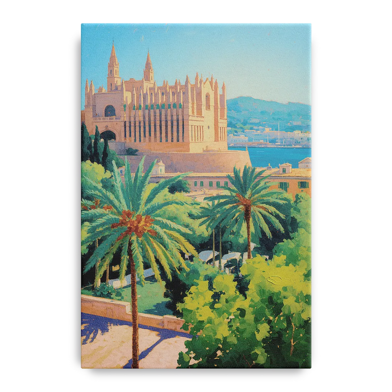 Almudaina Palace View Front - Canvas Wall Art