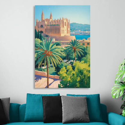 Almudaina Palace View Living Room - Canvas Wall Art