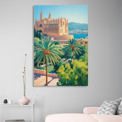 Almudaina Palace View Sitting Room - Canvas Wall Art