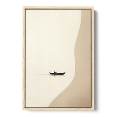 Alone with the Water - Oak Framed Canvas Wall Art - Front