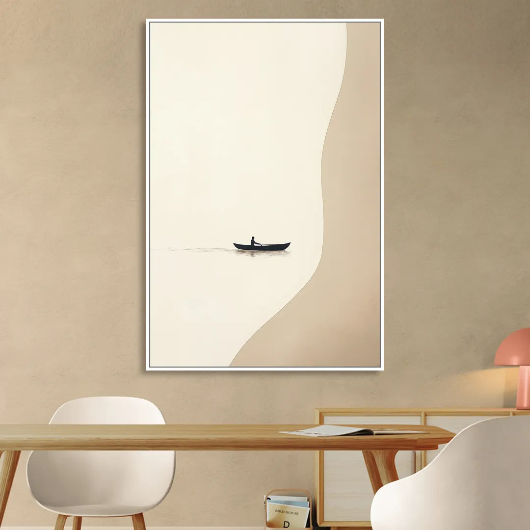 Alone with the Water Living Room - White Canvas Wall Art