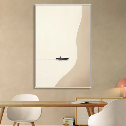 Alone with the Water Living Room - White Canvas Wall Art