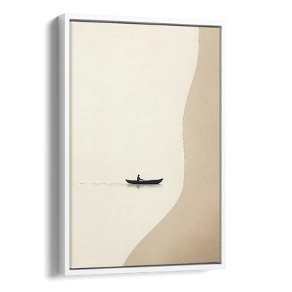 Alone with the Water Side - White Canvas Wall Art