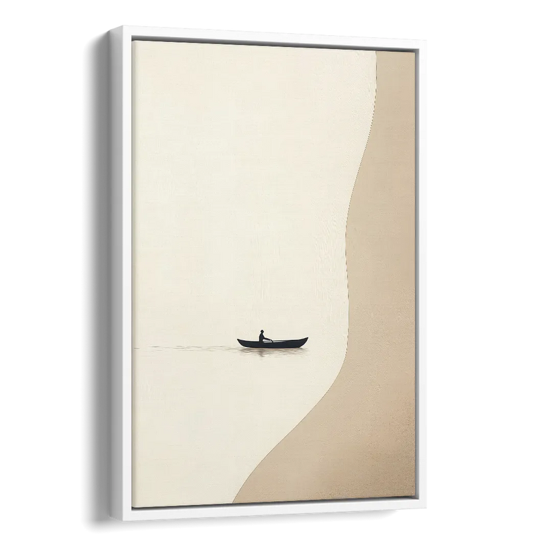 Alone with the Water Side - White Canvas Wall Art