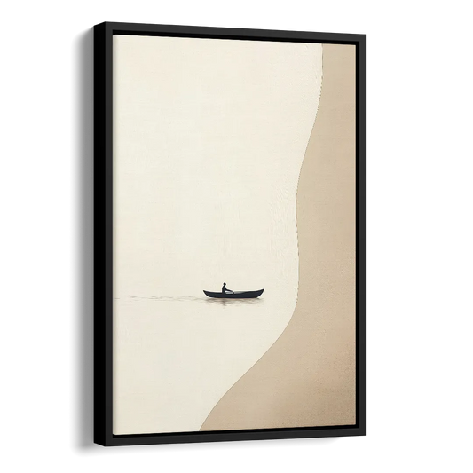 Alone with the Water Side - Black Canvas Wall Art