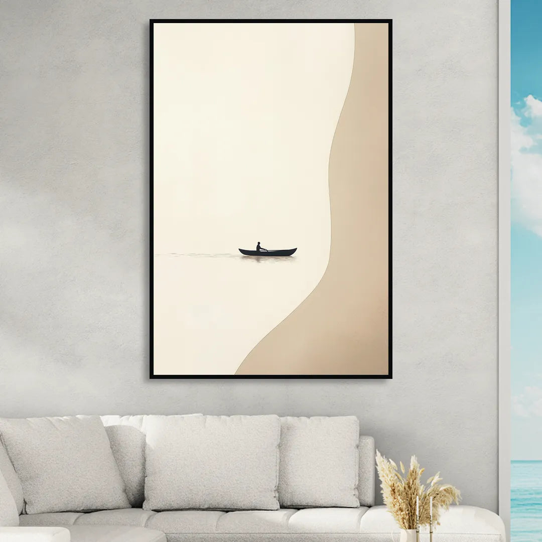 Alone with the Water Living Room - Black Canvas Wall Art