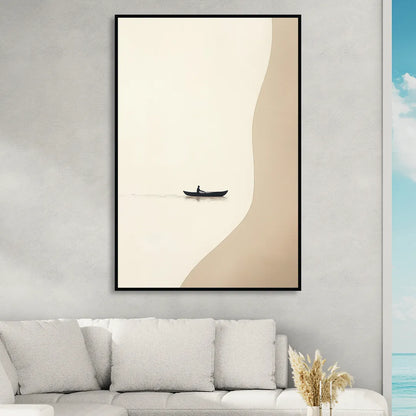 Alone with the Water Living Room - Black Canvas Wall Art
