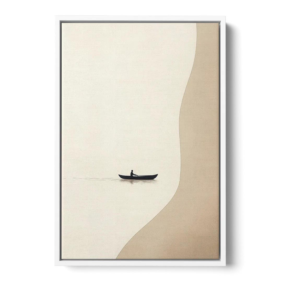 Alone with the Water Front - White Canvas Wall Art