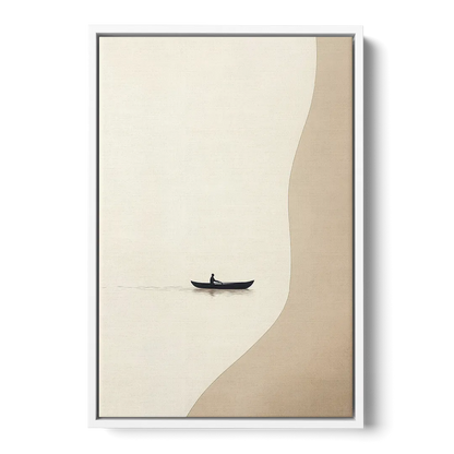 Alone with the Water Front - White Canvas Wall Art
