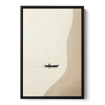 Alone with the Water Front - Black Canvas Wall Art