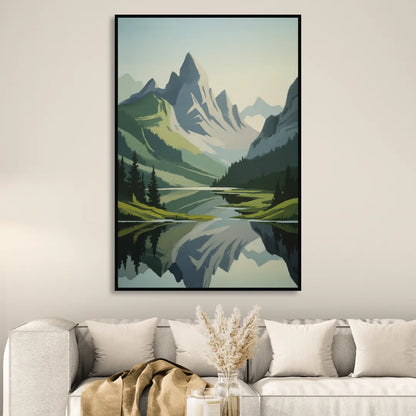 Alpine Adventure Sitting Room - Black Canvas Wall Art