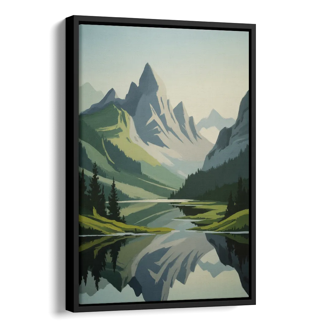 Alpine Adventure Side - Black Canvas Wall Art