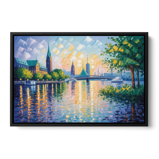 Alster Serenity - Black Framed Canvas Wall Art - Front