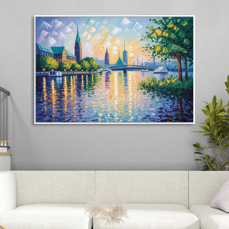 Alster Serenity Sitting Room - White Canvas Wall Art