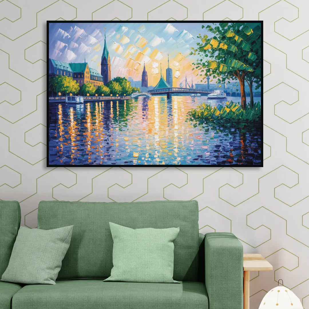 Alster Serenity Living Room - Black Canvas Wall Art