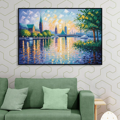 Alster Serenity Living Room - Black Canvas Wall Art