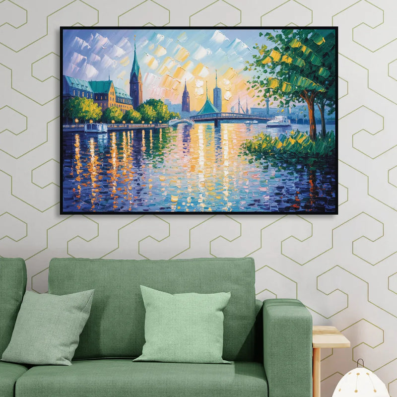 Alster Serenity Living Room - Black Canvas Wall Art