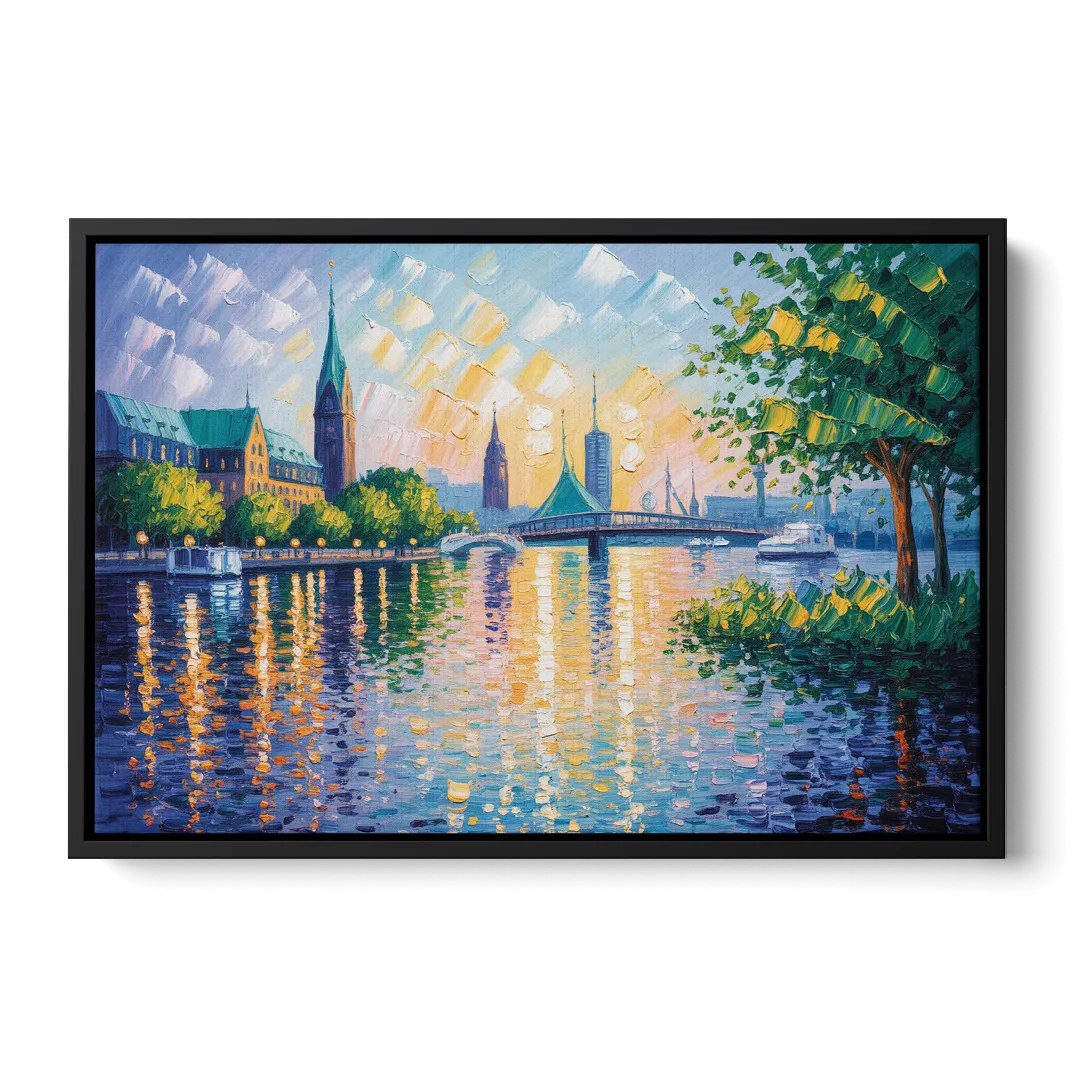Alster Serenity Front - Black Canvas Wall Art