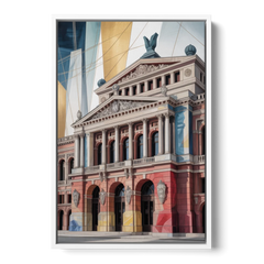 Alte Oper Majesty - White Framed Canvas Wall Art - Front