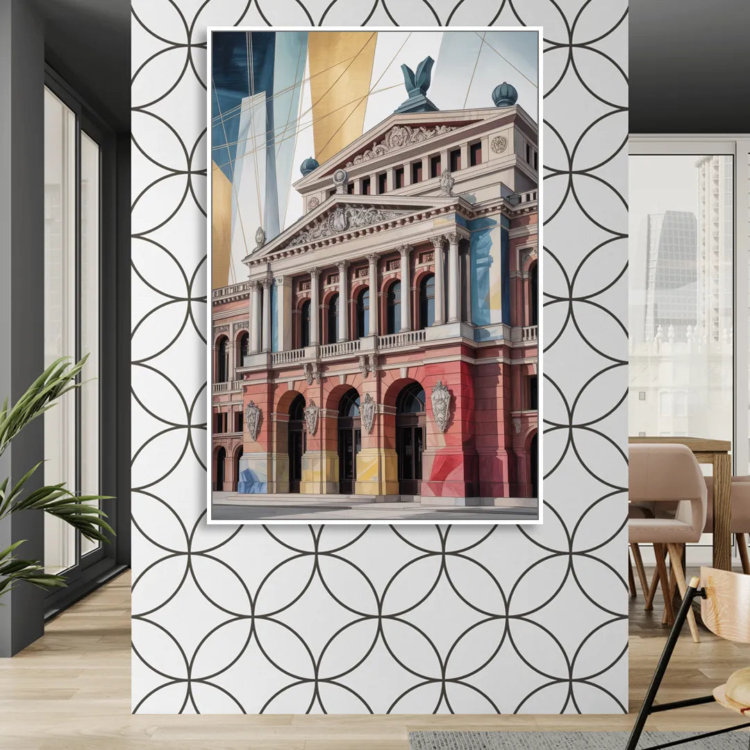 Alte Oper Majesty Living Room - White Canvas Wall Art