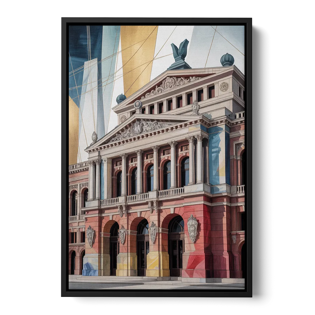 Alte Oper Majesty Front - Black Canvas Wall Art