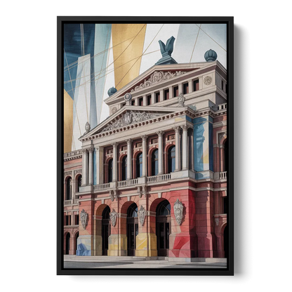 Alte Oper Majesty Front - Black Canvas Wall Art