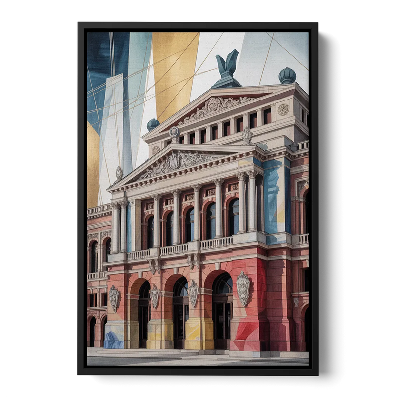 Alte Oper Majesty Front - Black Canvas Wall Art