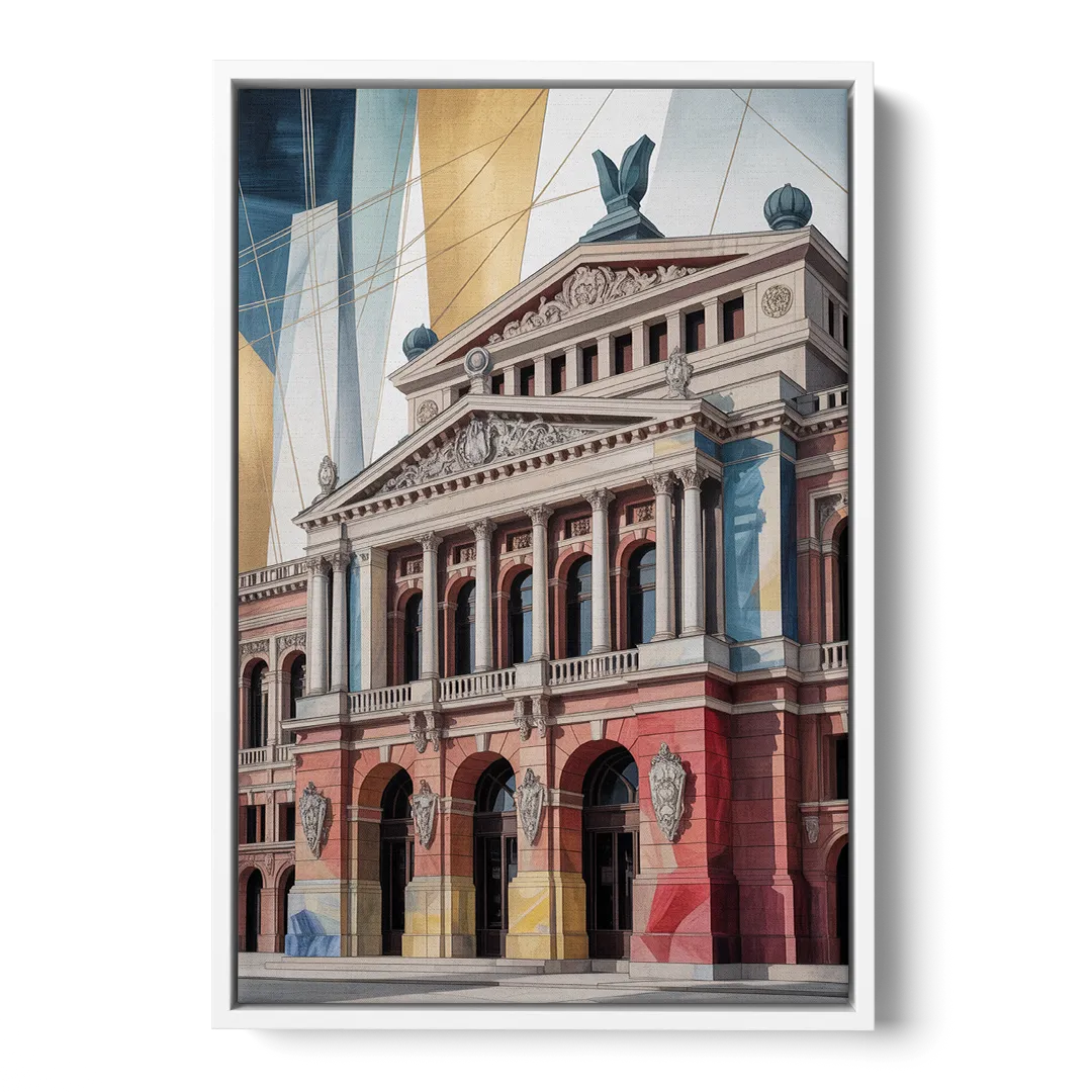 Alte Oper Majesty Front - White Canvas Wall Art