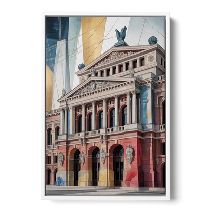 Alte Oper Majesty Front - White Canvas Wall Art