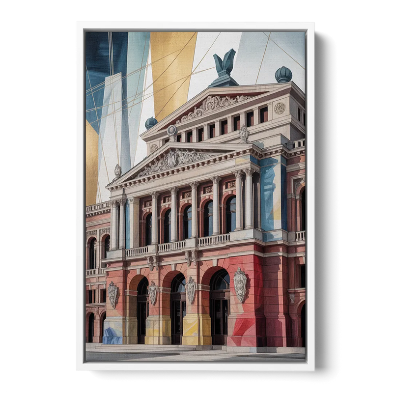 Alte Oper Majesty Front - White Canvas Wall Art