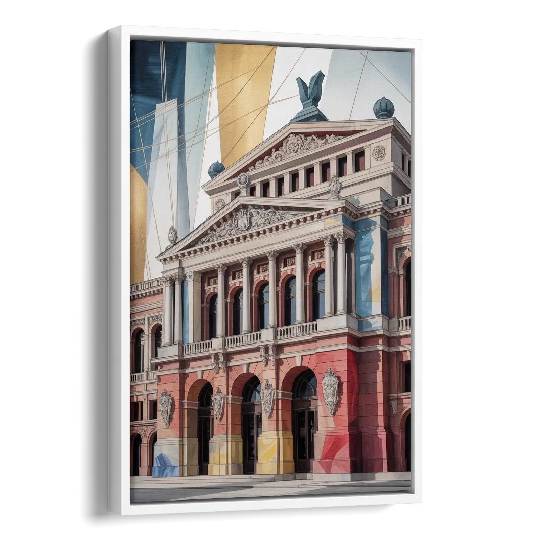 Alte Oper Majesty Side - White Canvas Wall Art