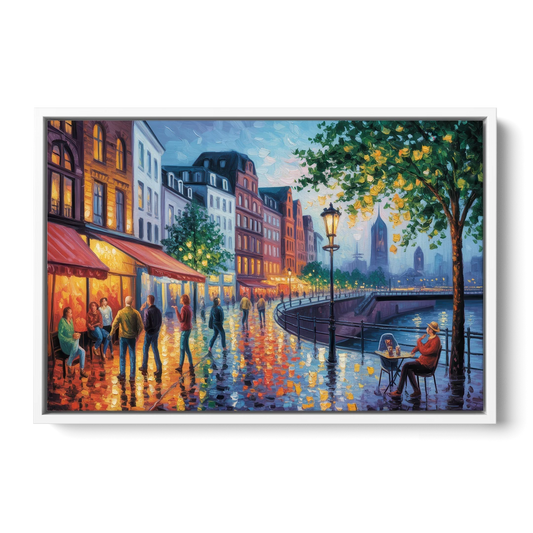 Altstadt Charm - White Framed Canvas Wall Art - Front