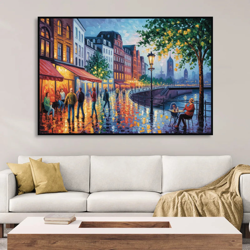 Altstadt Charm Sitting Room - Black Canvas Wall Art