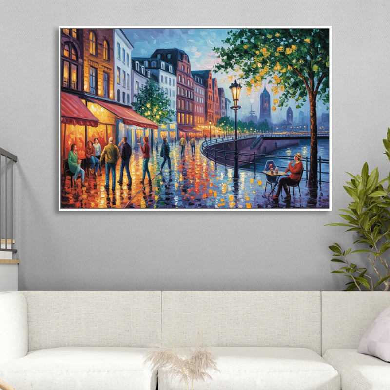 Altstadt Charm Living Room - White Canvas Wall Art