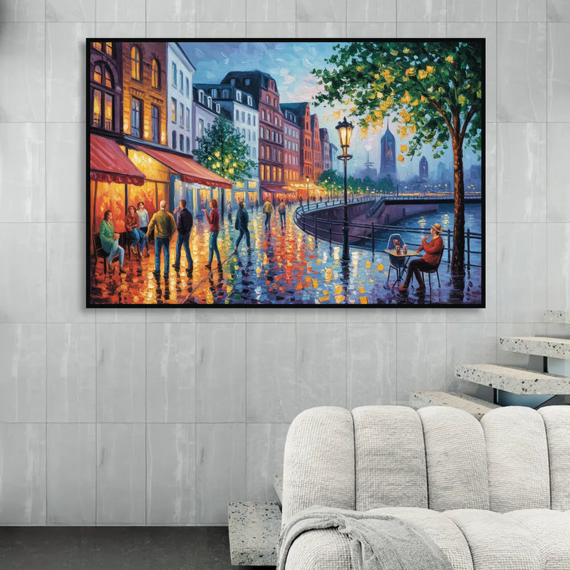 Altstadt Charm Living Room - Black Canvas Wall Art