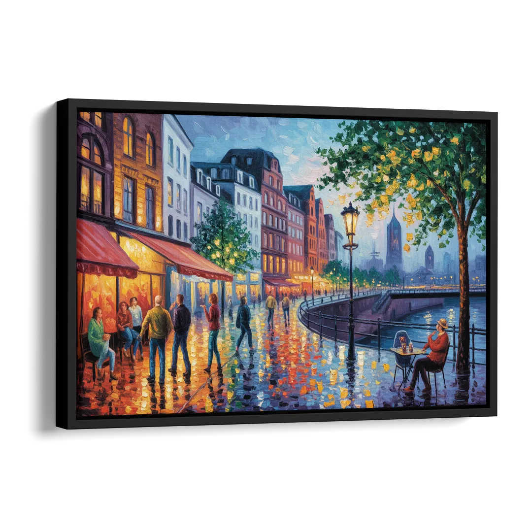 Altstadt Charm Side - Black Canvas Wall Art