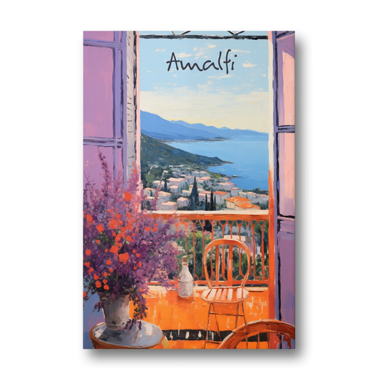 Amalfi Coast Art Through a Window - Canvas Wall Art - Front
