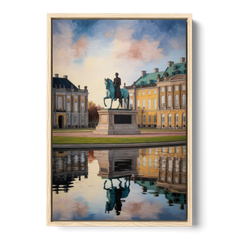 Amalienborg Majesty - Oak Framed Canvas Wall Art - Front