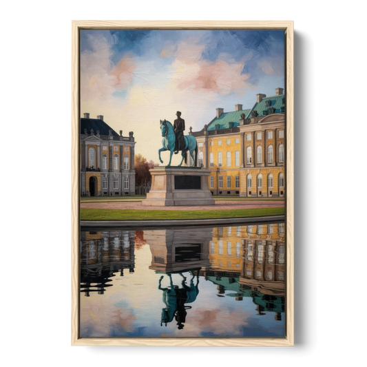 Amalienborg Majesty - Oak Framed Canvas Wall Art - Front